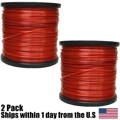 2PK 5lb .095 Square Red Commercial String Trimmer Line For Echo Stihl Redmax • $57.99