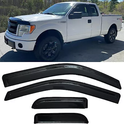 Fit For 2004-2014 Ford F150 Super Cab SuperCab Window Vent Visors Sun Rain Guard • $29.99