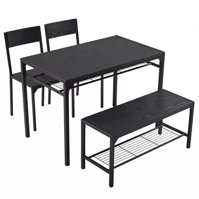 Dining Table Set For 4 Kitchen Table With 2 Chairs And A Bench 4 Piece Kitchen • $191.70