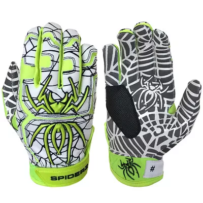 Spiderz 2022 Hybrid Baseball/Softball Batting Gloves - White/Neon/Black - Medium • $34.99