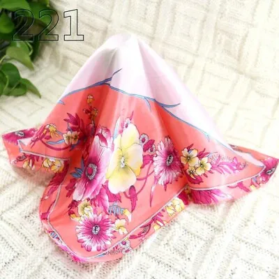 Vintage Elegant Designs Silk Satin Feel Ladies Small Square Head / Neck Scarf 21 • $4.49