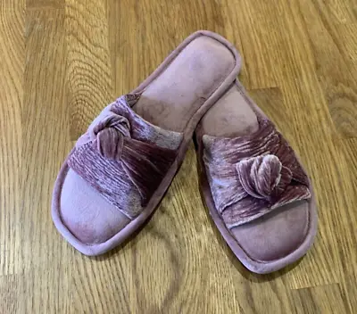 NEXT  New Women's Velvet Slider Slipper Medium 5/6 BNWT Dusky Pink • £7.95