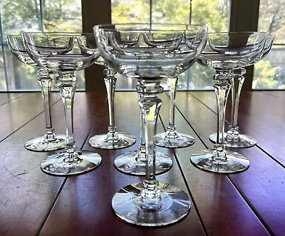 VTG 7 Tiffin Franciscan Crystal Coupe Champange Cocktail Glasses Stem#17361 10oz • $64