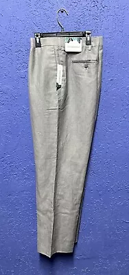 Cubavera Linen Blend Flat Front Dress Pants Size 40X32 Smoke Pearl CUBF5034DS • $22.31