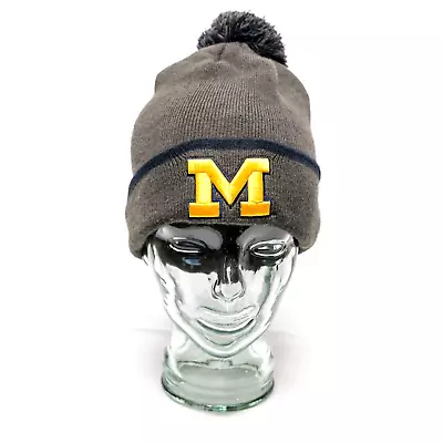 ⭐ Forty Seven Brand Michigan Wolverines Gray Winter Pom Knit Hat One Size  ⭐ • $4.99