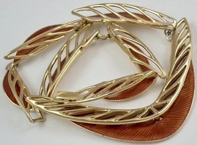 £8.08 • Buy Unusual Vintage Modernist Trifari Gold Plate Enamel Collar Necklace