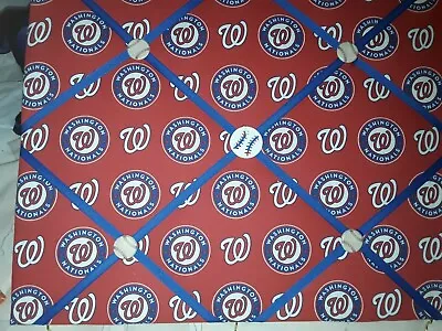 Washington Nationals Baseball Themed Memory Board. 16x20 With Hooks  • $20