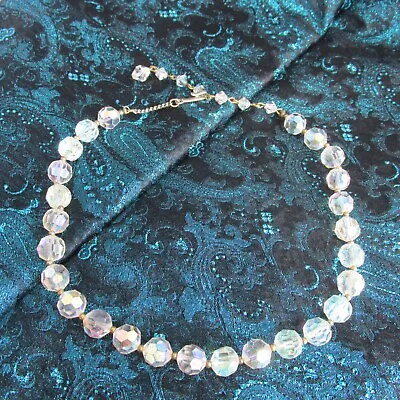Vintage LISNER AB Crystal Glass Bead 14-15  Necklace Spacers Signed • $24.99