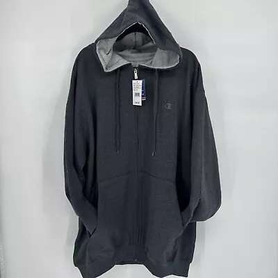 Champion Big & Tall Fleece Full Zip Hoodie Granite Heather 3XL 200165 - NEW • $34.99