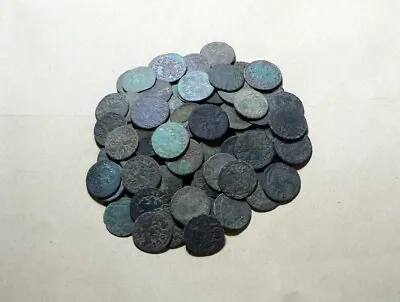 Lot #3 100 Rare Cooper Medieval Lithuanian/Polish Coins John II Casimir Vasa • $145