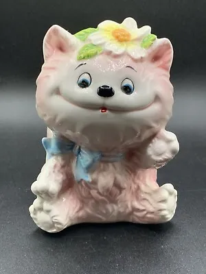 RELPO Kitsch Cat Kitty Planter Pink With Bow .UNIQUE • $25