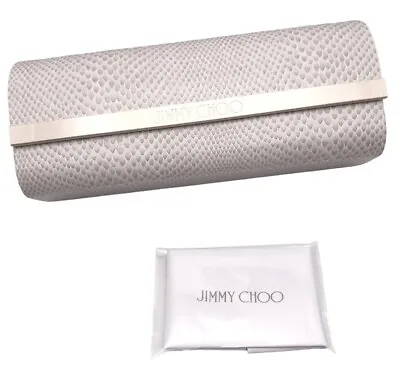 Jimmy Choo Faux White Snake Skin Case For Glasses Or Sunglasses Magnetic Close • $10