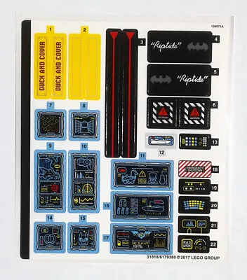 Lego 70909 Batcave Break-In -- STICKER SHEET -- Batman DC Decals For Sets & MOCs • $33.41