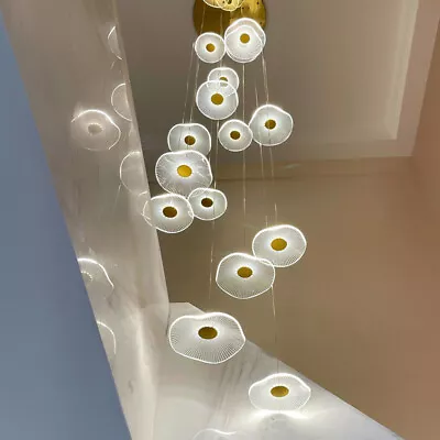 LED Glass Rain Drop Ceiling Lamp Lighting Staircase Light Villa Chandelier • $265.79