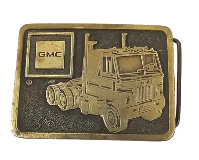 Vintage 1976 GMC Semi Truck Brass Belt Buckle Trucking • $24.99