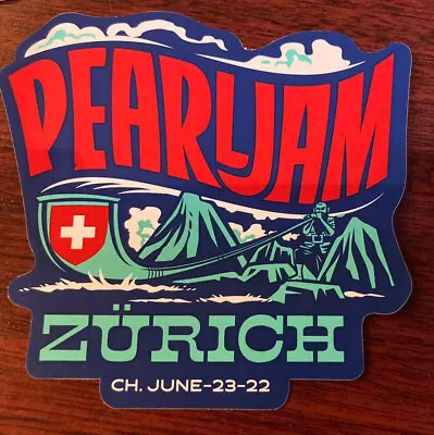 PEARL JAM 2022 TOUR STICKER Zürich  6/23/22 • $34.18