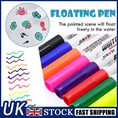 Magical Water Painting Pen Erasable Drawing Whiteboard Floating Pen (8pcs) • £6.59