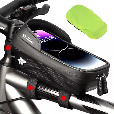 Bike Bag - Waterproof Bike Frame Bag With Sun-Visor Rain Cover Bike Phone • $44.99