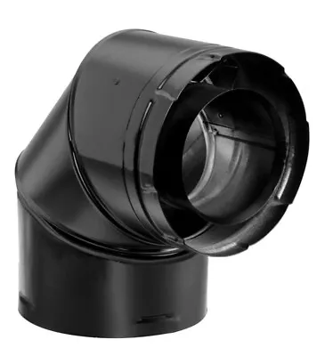 DuraVent 46DVA-E90B Black Finish 90-Degree Round Elbow Pipe 4 X 6-5/8 Dia. In. • $70.55