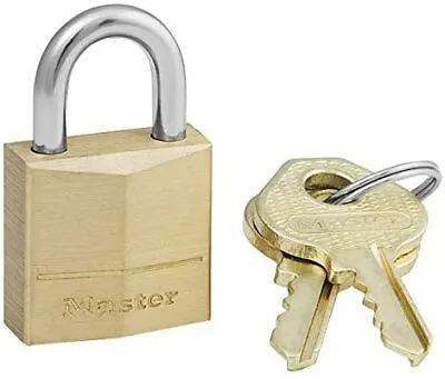 UK Master Lock 120EURD Small Key Padlock With Brass Body Gold 34 X 2 X 1 Cm Uk • £6.91