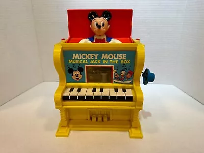 Vintage Walt Disney 1975 Mickey Mouse Musical Busy Jack In The Box Piano  • $12.49