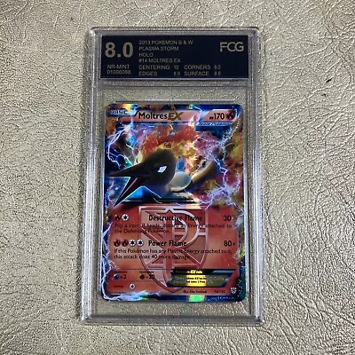 2013 Pokemon Moltres EX #14 Black & White Plasma Storm FCG 8 • $49.95