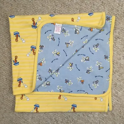 Vintage Gymboree Baby Blanket Yellow Giraffe Steamboat Hide And Seek Jungle Boy • $99.99