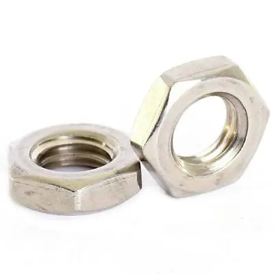 M12 X 1.0mm A2 Stainless Fine Pitch Hexagon Half Lock Nuts Hex Thin Nut 5 Pack • £5.50