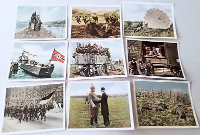 9 Vintage Germany WWI - WWII Cigarette Trade Cards Battle Moments • $12