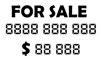 FOR SALE Sticker - Number & Price DIY KIT - Car Window FOR SALE CUSTOM STICKER • $10.30