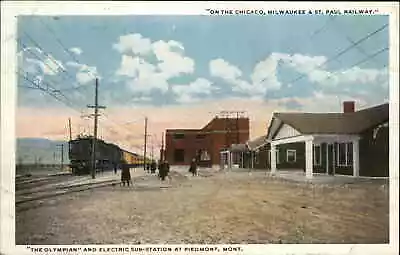 Piedmont Montana MT Olympian Railroad Train Sub Station Depot Vintage Postcard • $7.91