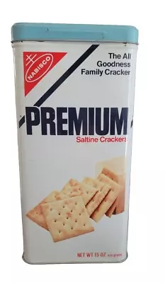 Vintage 1978 Nabisco Premium Saltine Cracker Tin Canister 15 Oz • $25