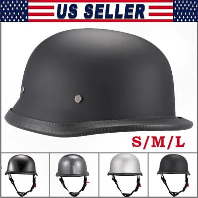 German Style Shorty Helmet - Adult Motorcycle Half Helmet - DOT Approved - S/M/L • $34.95