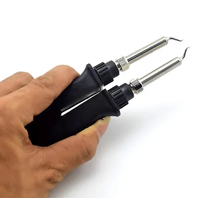 Double Soldering Iron Tweezer Electric Heating Clamp For Crowded Circuit Board • £18.32
