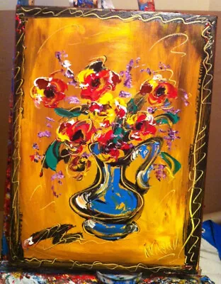 Oil Painting  FLOWERS     Abstract SIGNED  Original On Canvas IMPRESSIONIST • $57.31