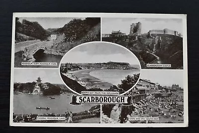 Vintage Postcard Multi-View Scarborough Yorkshire Posted 1956  • £4.01