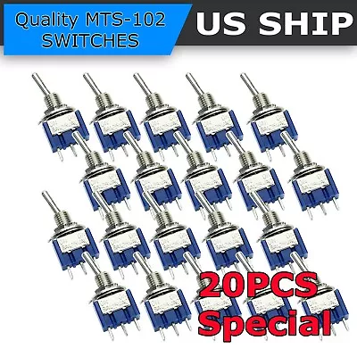 20x 3 Pin SPDT ON-ON 2 Position Mini Toggle Switches MTS-102 US Stock Free Ship • $9.99