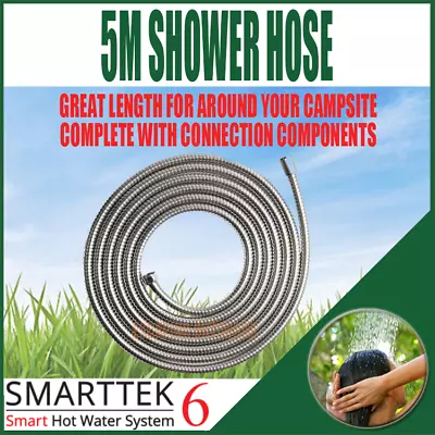 Smarttek 5m Premium Shower Hose Hot Water System Camping Caravan Shower Portable • $67.20
