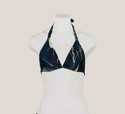 $120 Lenny Niemeyer Women's Blue Printed Bikini Triangle Top Swimwear Size L • $38.78