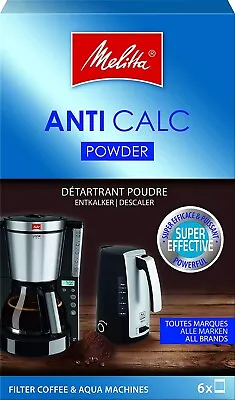Melitta Anti Calc Descaling Powder 6 X 20g Sachets Filter Coffee Making Machine • £6.99