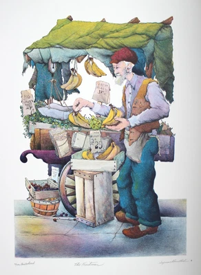 $550 • Buy Seymour Rosenthal, The Fruitman, Lithograph, Signed And Numbered In Pencil