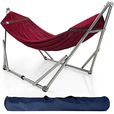 2 Person With Carrying Black Case Portable Hammock With Stand Outdoor Patio Red • $185.57