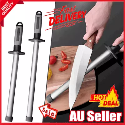 Diamond Knife Sharpening Steel Honing Rod Oval Stick Kitchen Sharpener YA • $18.96