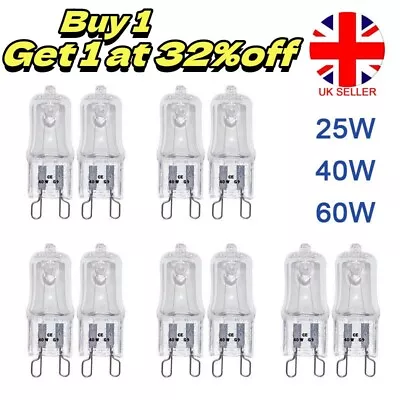 G9 60W 40W 25W Halogen Bulbs ECO Clear Capsule Replaces Warm White 230V 10PCS • £1.50