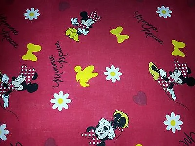 $14.99 • Buy Lined Valance 42x12 Disney Minnie Mouse Bow Daisy Flower Hearts Polka Dots