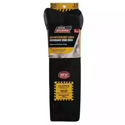 3 Pair Dickies Shin Protector Steel Toe Boot Length Work Sock Black 6-12 Copper • $19.75