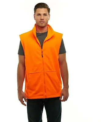 $34.99 • Buy TrailCrest Mens High Visibility Safety Fleece Blaze Orange Hunting Vest 