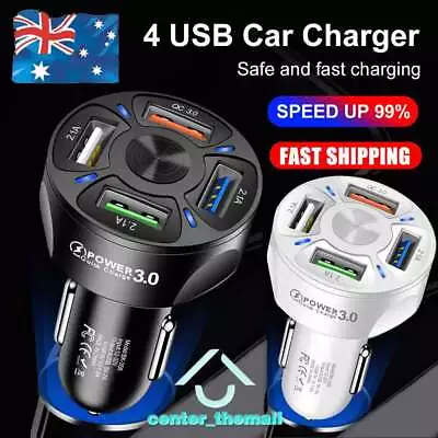 Fast Car Charger 7A QC3 4-Port USB For IPhone Samsung Universal Socket Adapter • $9.90