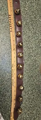 Decorative 29  10 BRASS SLEIGH BELLS ON A LEATHER STRAP • $9