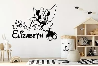 Large MINNIE/MICKEY MOUSE WALL STICKERS KIDS WALL ART  BEDROOM NAME BABY ROOM • £12.99